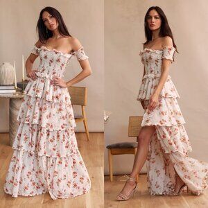 V. Chapman Floral Tiered Dress – Size 6 – New With Tags